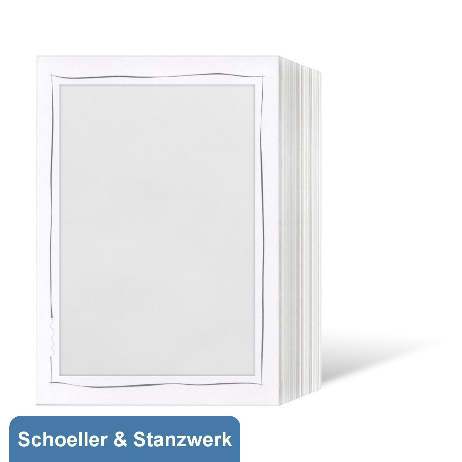 Schoeller & Stanzwerk© - 100 Stück Endlosleporellos für 13x18 cm Fotos Hochformat - weiß matt mit grauem Tuscherand
