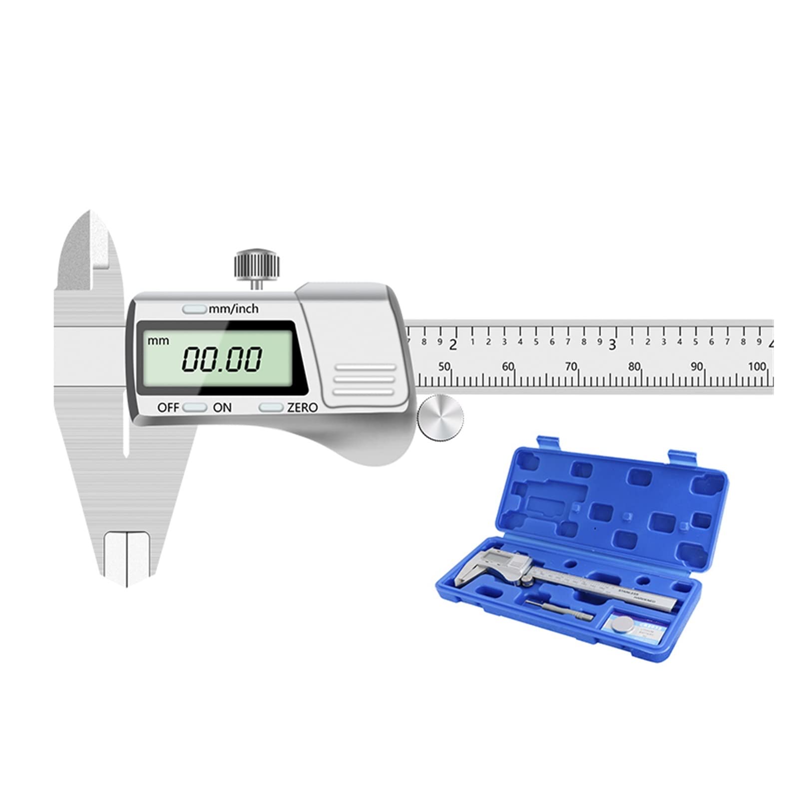 Mikrometr, Cyfrowe wyświetlacze zaciski ze stali nierdzewnej 0-150 mm LCD Elektroniczny mikrometr z zaciskami nornik