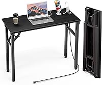 Vista 35 de TEMI Mesa de Computadora Pequeña Mesa Plegable - Escritorio de Oficina Plegable de 35.8", Sin Ensamblaje, Perfecto para Espacios Pequeños