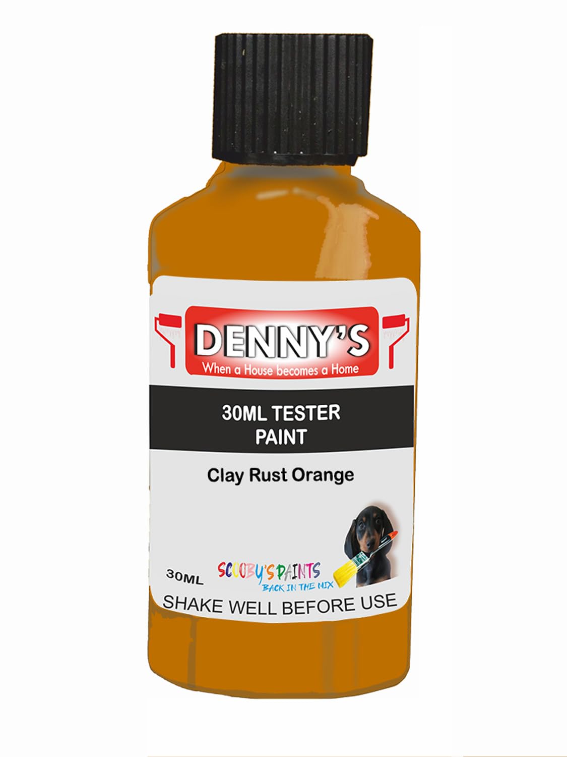 SCOOBYS PAINTS BACK IN THE MIX Chalk Emulsion Matt Paint, Water-Based, No Primer Required, For Walls and Furniture Orange, (Clay Rust Orange, 30ml Colour Tester)