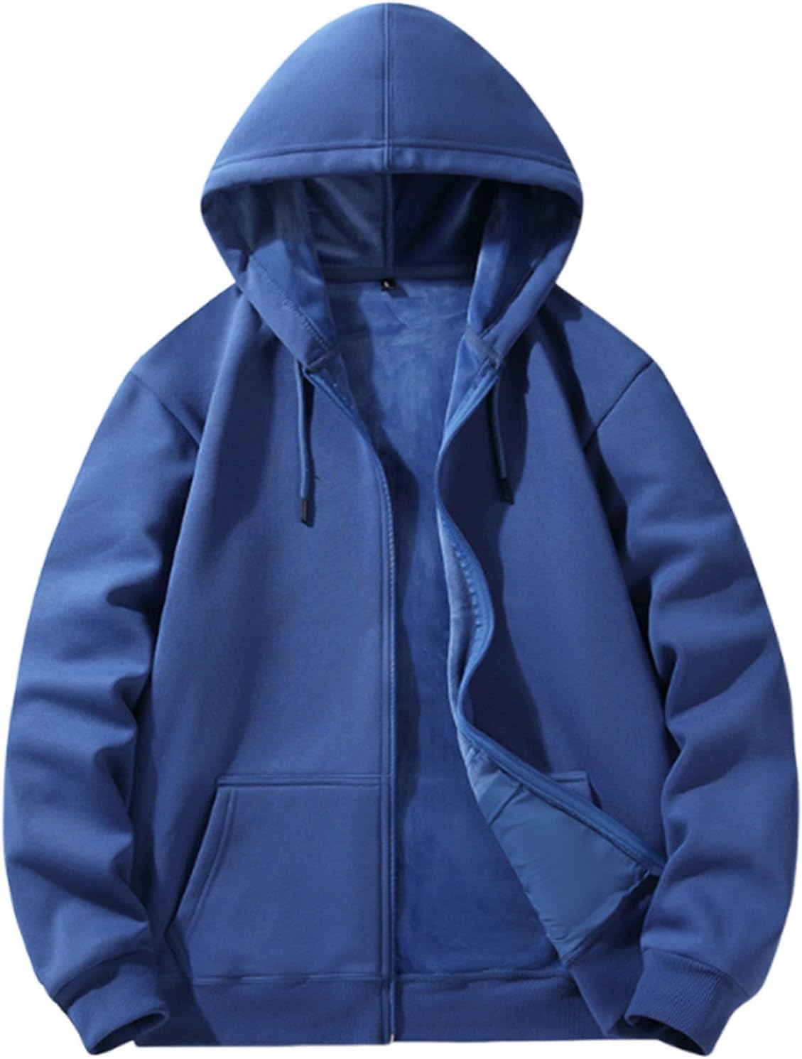 Men Heavyweight Fleece Lined Full Zip Winter Hoodies Tops | Ultra Thick Sherpa Interior, Thermal Winter Outerwear, Deep Front Pockets, Adjustable Drawcord, Warm Hooded Jackets