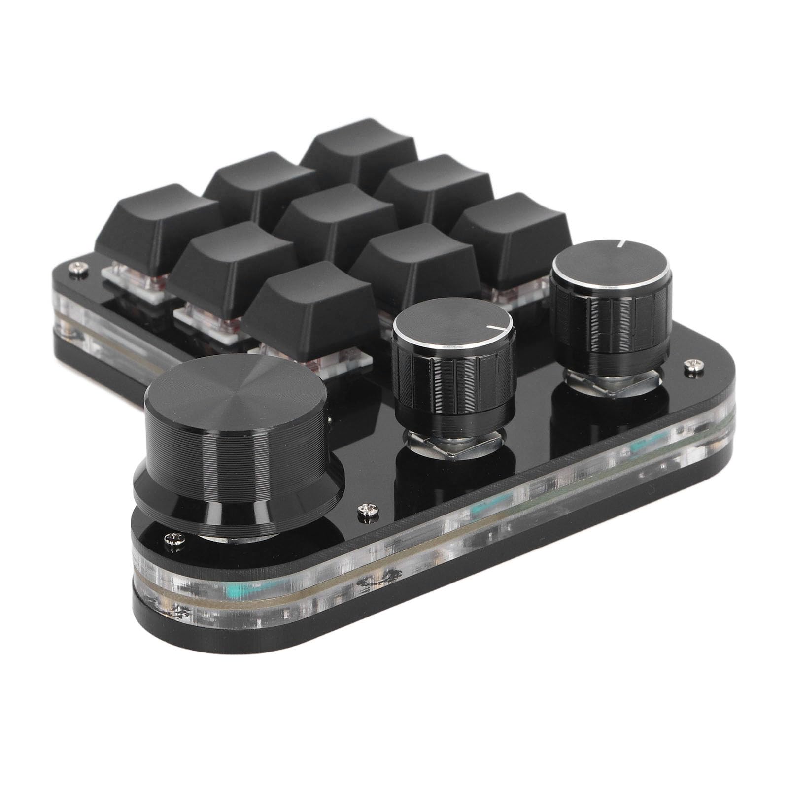 Haofy Mini -mechaniczna Klawiatura z Konfigurowalnymi Czerwonymi Przełącznikami i diodą LED RGB do Gier i Biura, Klawiatura Kablowa USB C do Rozrywki Domowej
