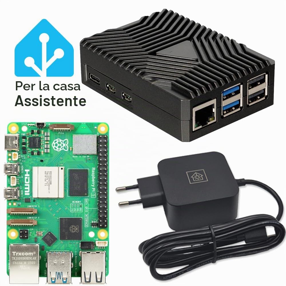 Raspberry Pi 5/4 GB Home Assistant Smart Centrale su scheda SD da 64 GB
