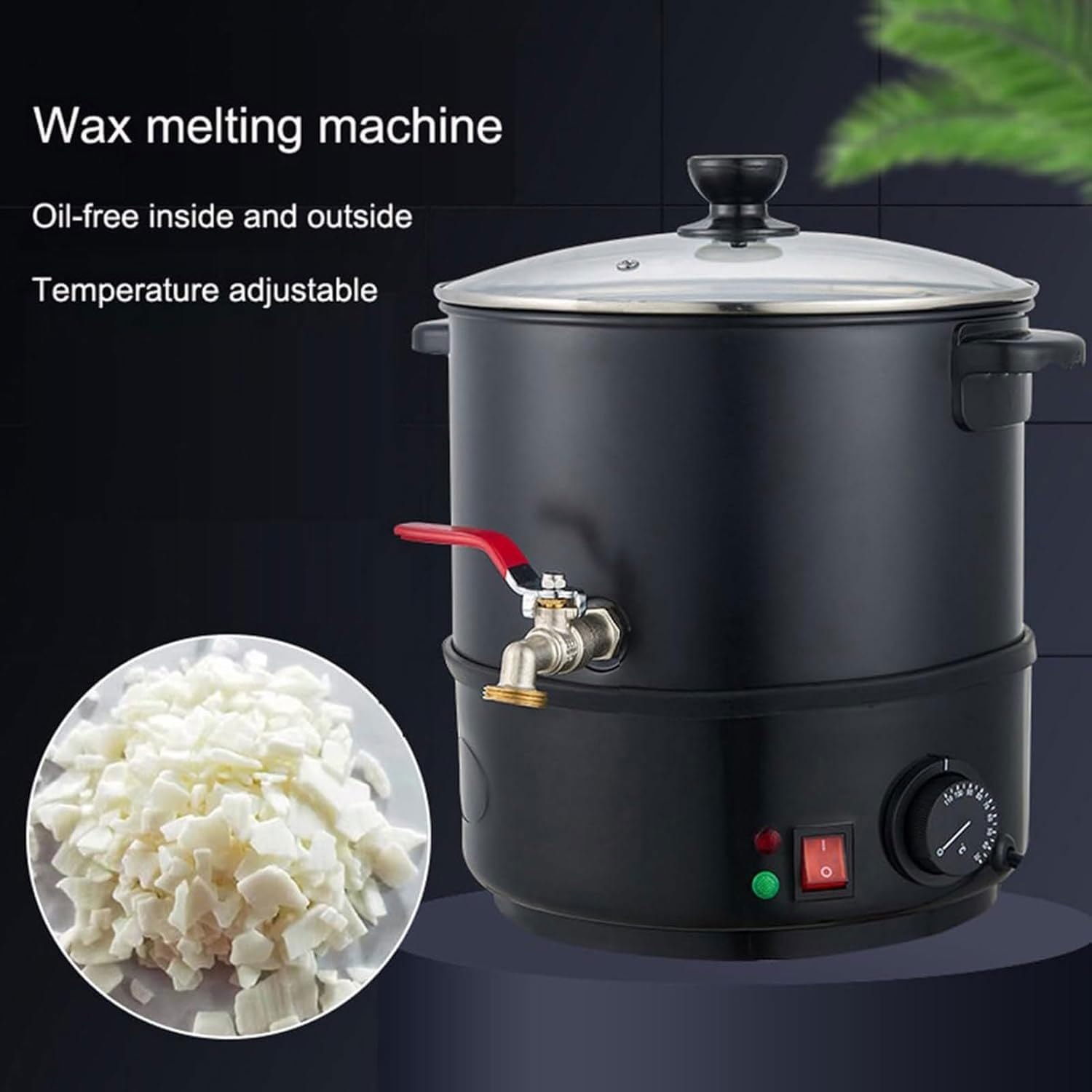 Elektryczny topnik do wosku, 1100 W, tygiel do wosku świecowego z regulacją temperatury 24-110°C do projektów DIY, wygodny pojemnik do topienia (size_name 20L)