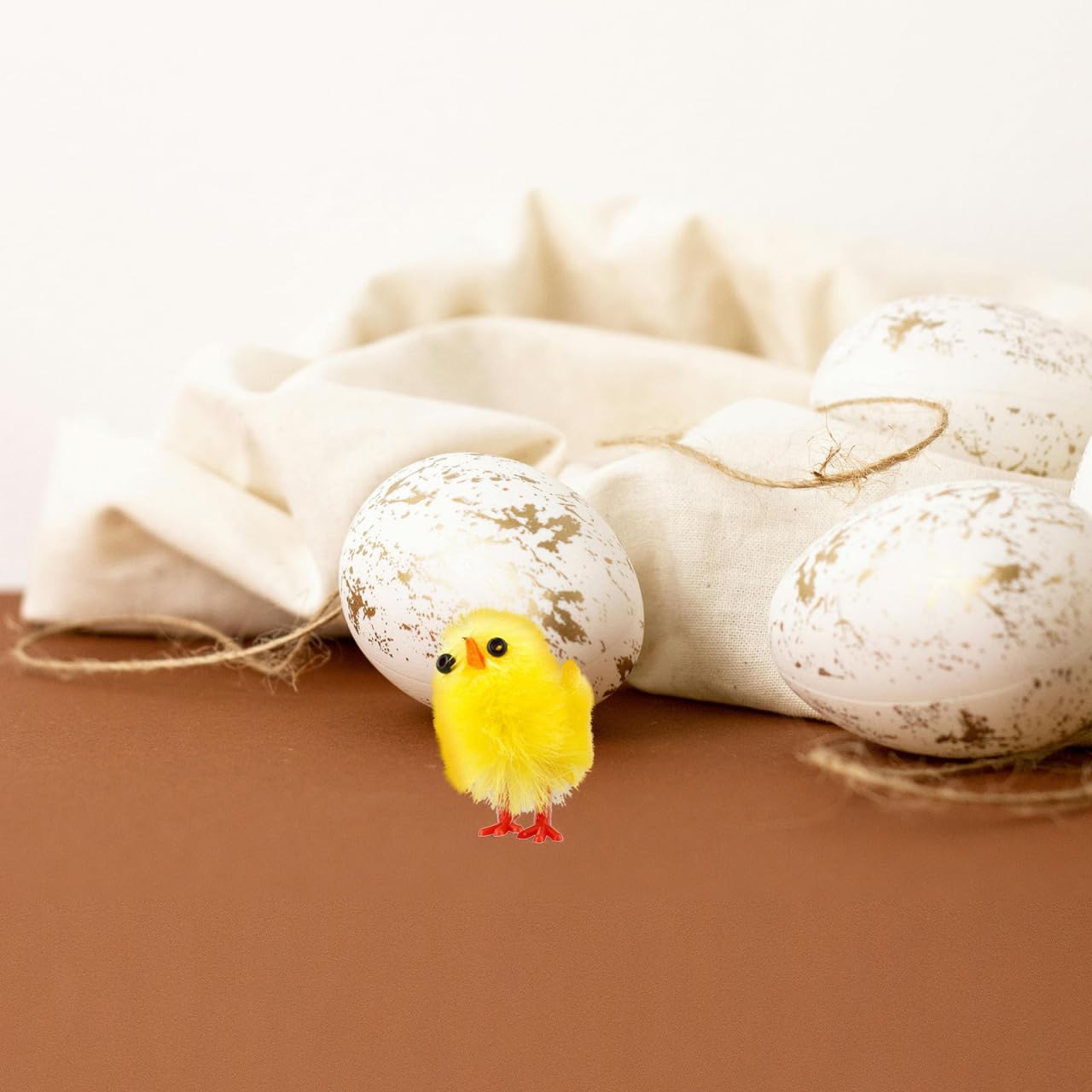 Veemoon 10pcs Fluffy Mini Easter Chicks Yellow Plush Chick Ornament Cute 3cm Chicks Fuzzy Miniature Chicken Decor for Craft DIY Easter Party Decoration Cake Toppers