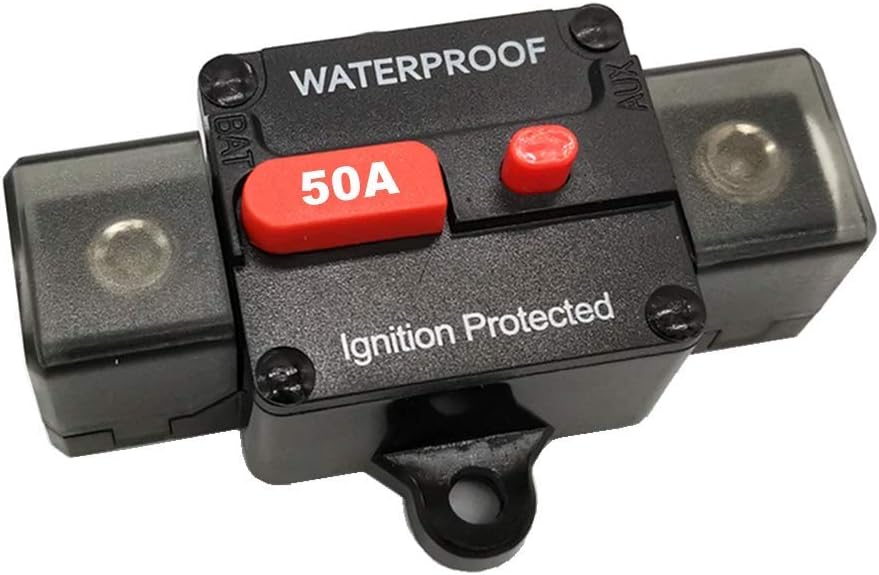 RVCAZON 50 Amp Circuit Breaker DC 12V DC 50A 48V Audio Fuse Breaker