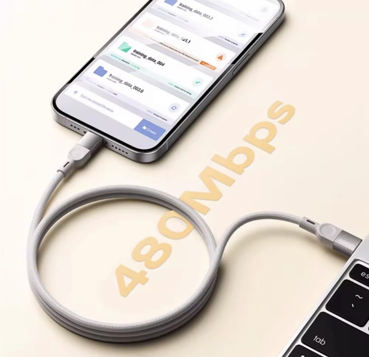 USB-C Şarj Kablosu, Örgülü Naylon, Gri, Hızlı Şarj, Type-c to Type-c, Manyetik Kablo, 1 Metre