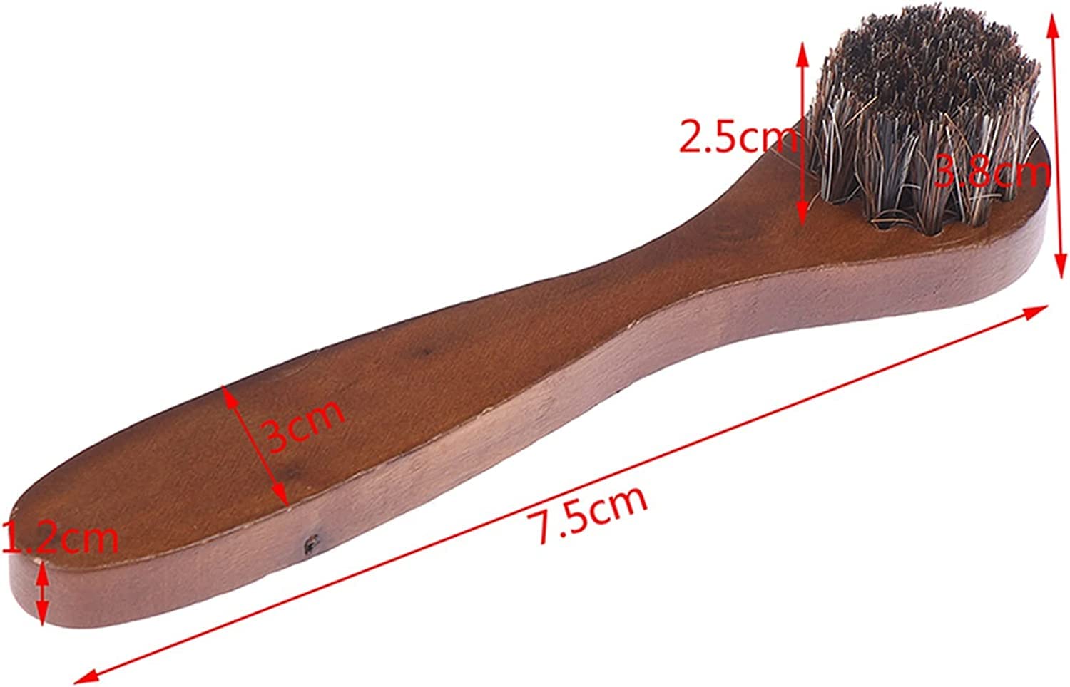 Cepillos for Zapatos for el hogar, Nuevo Cepillo de Pelo de Caballo con cerdas de Mango de Madera de 7,5 cm de Largo, pulidor de Zapatos, Suministros de Limpieza, Cepillo for Herramientas de