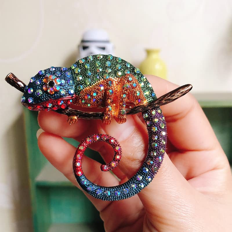 Broche De Camaleón De Diamantes De Imitación Para Mujer, Exquisito
