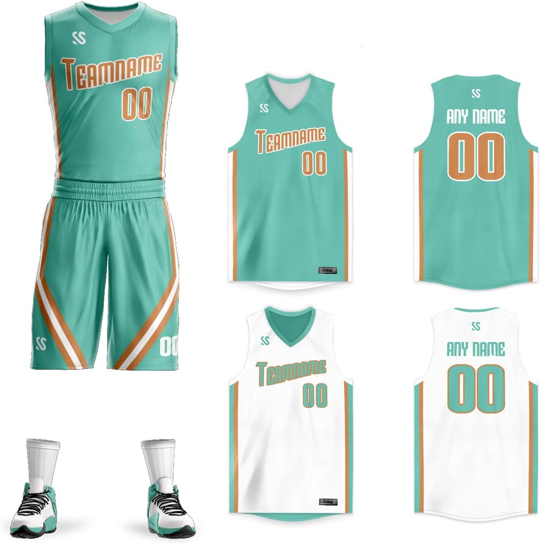 Custom Men Basketball Jerseys Reversible Performance Athletic Sportswear Shirt Design Team Uniform