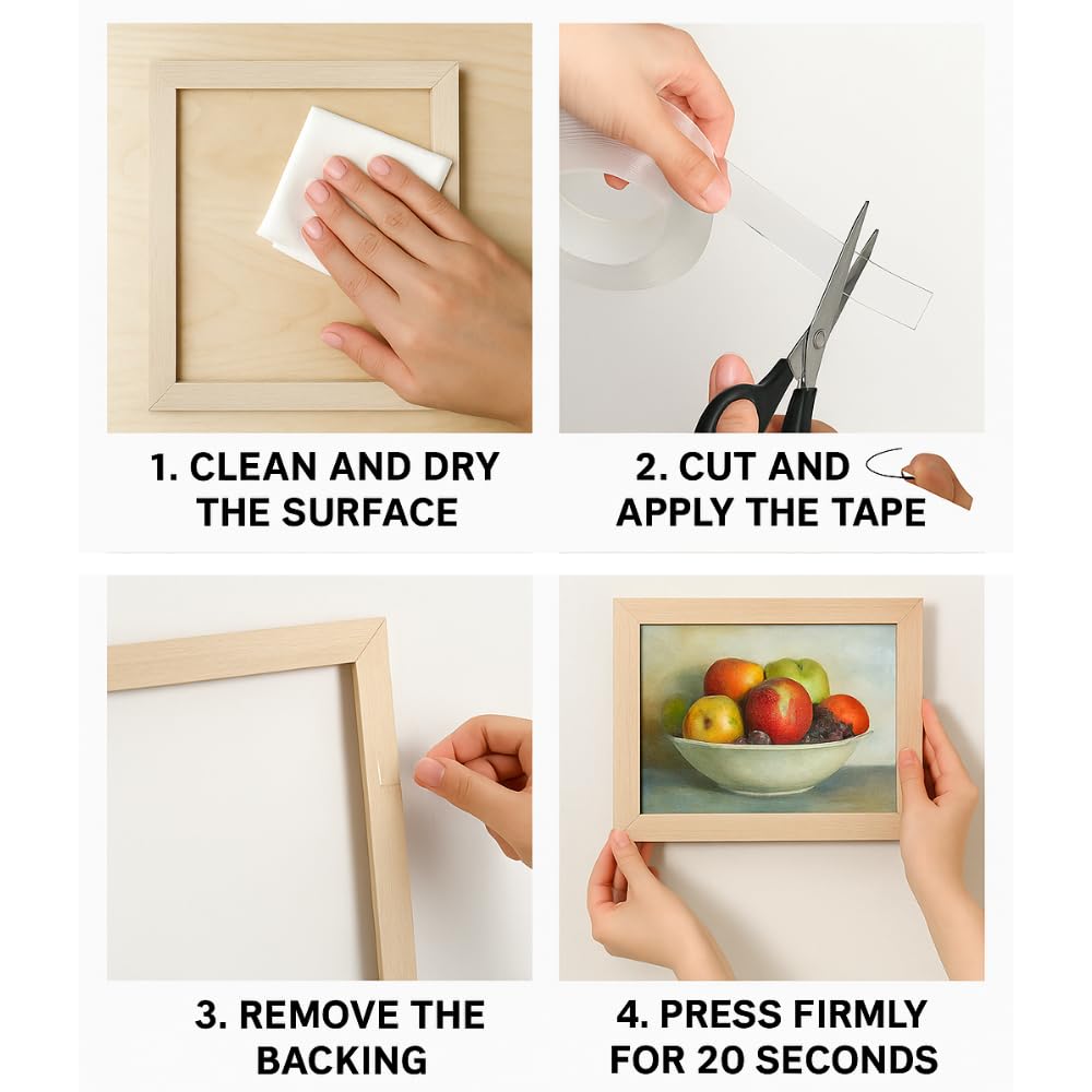 Kores Strong Grip Transparent Double Sided Tape – Ultra Strong Gel Adhesive, Removable & Reusable, 3 Metre Roll, 2mm Thick – For Walls, Glass, Wood, Metal & Home/Office Use | Heavy Duty 4