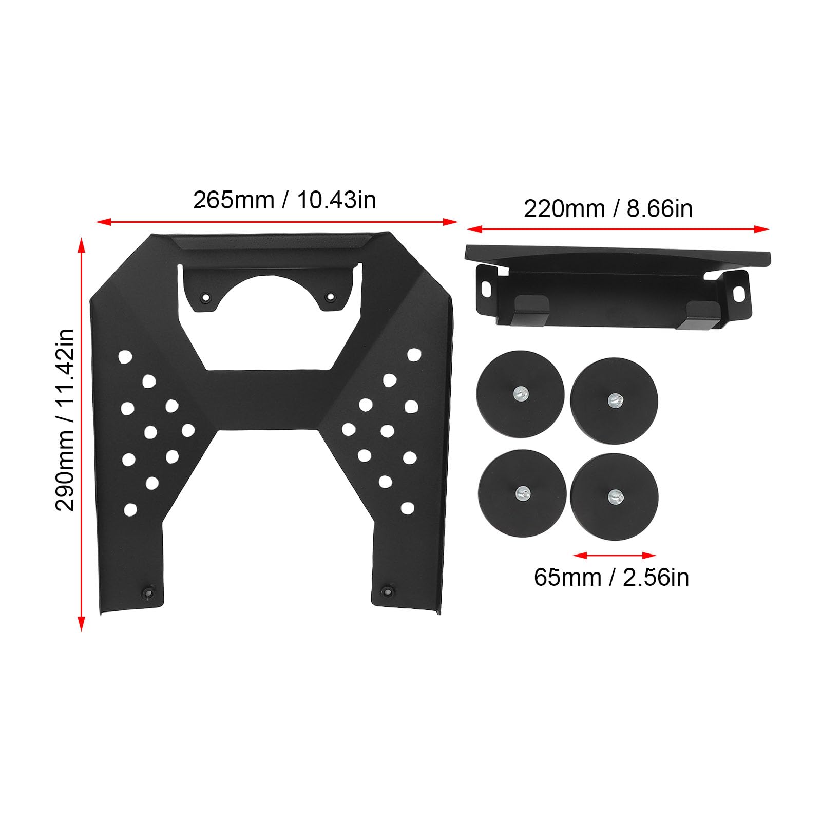 Drfeify Soporte de Techo para Coche Satélite Apto para Mini, Kit de Montaje Magnético de Liberación Rápida de Hierro con 4 Imanes de 264 Libras de Sujeción con Bases Recubiertas de Goma para Uso en