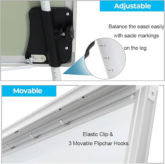 Whiteboard Easel 36 x 24 Height Adjustable, Magnetic Dry Erase Easel