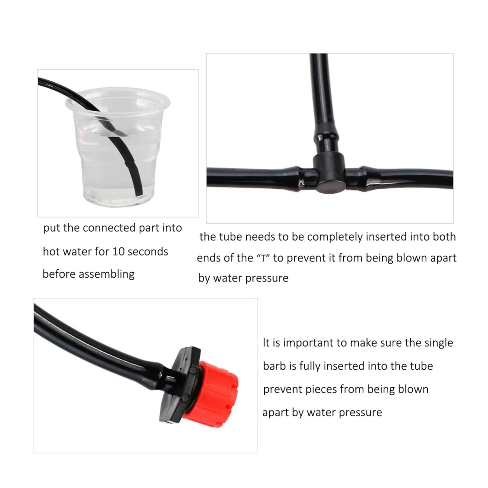 10-1000PCS Connettore dell'acqua da giardino Irrigazione a goccia for tubi 1/4 '' Accessori for flessibili Giunto spinato Tees Croce Eng Adattatori for spine(G,200PCS)