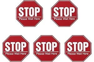 Kisangel Stop Please Wait Here Sign Social Distancing Floor Stickers
