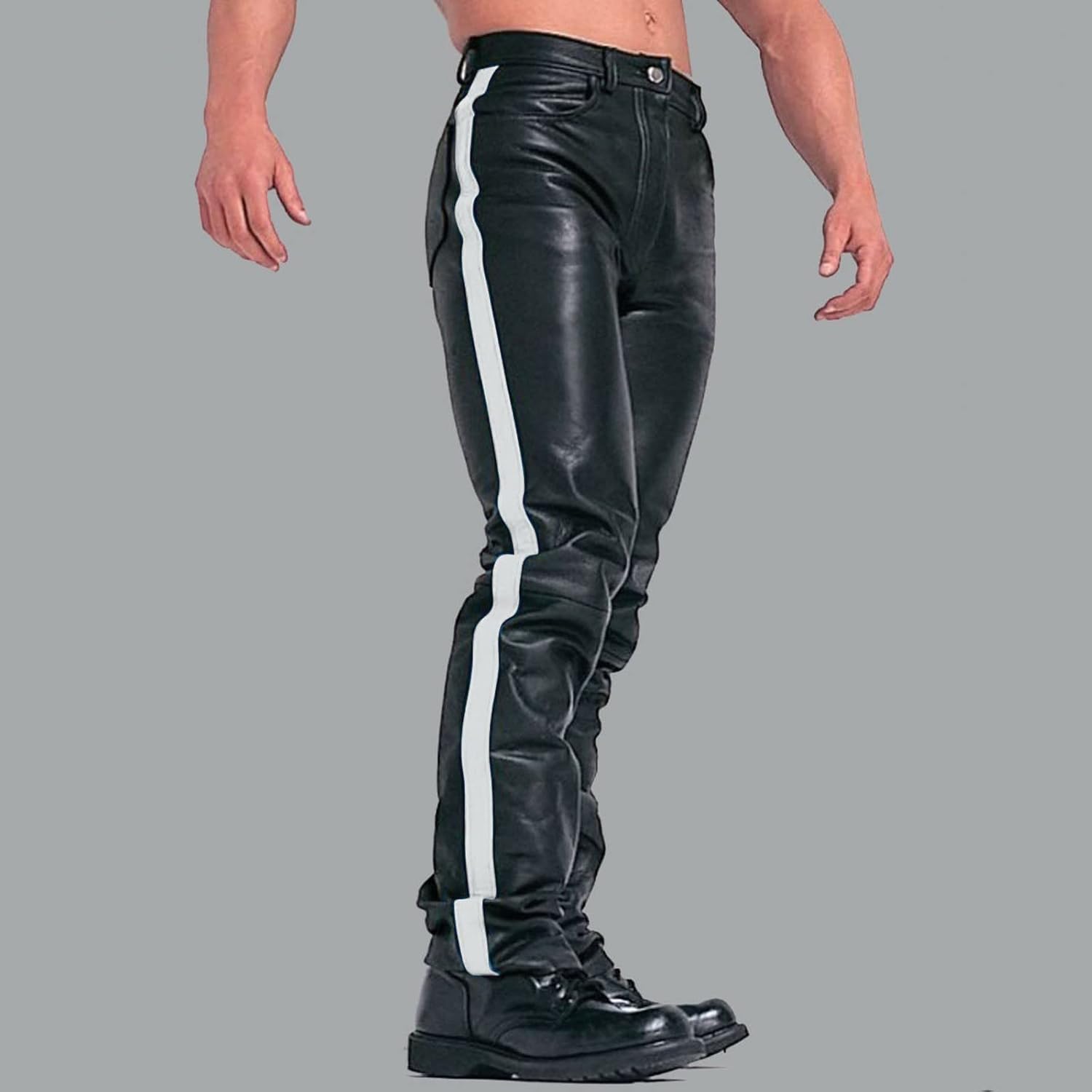 Lederen broek mannen werk joggingbroek lounge broek heren katoen werkbroek slim fit wandelbroek heren stretch chino's regular fit wandelen taille elastische broek normale broek zwarte broek, Rood, XL
