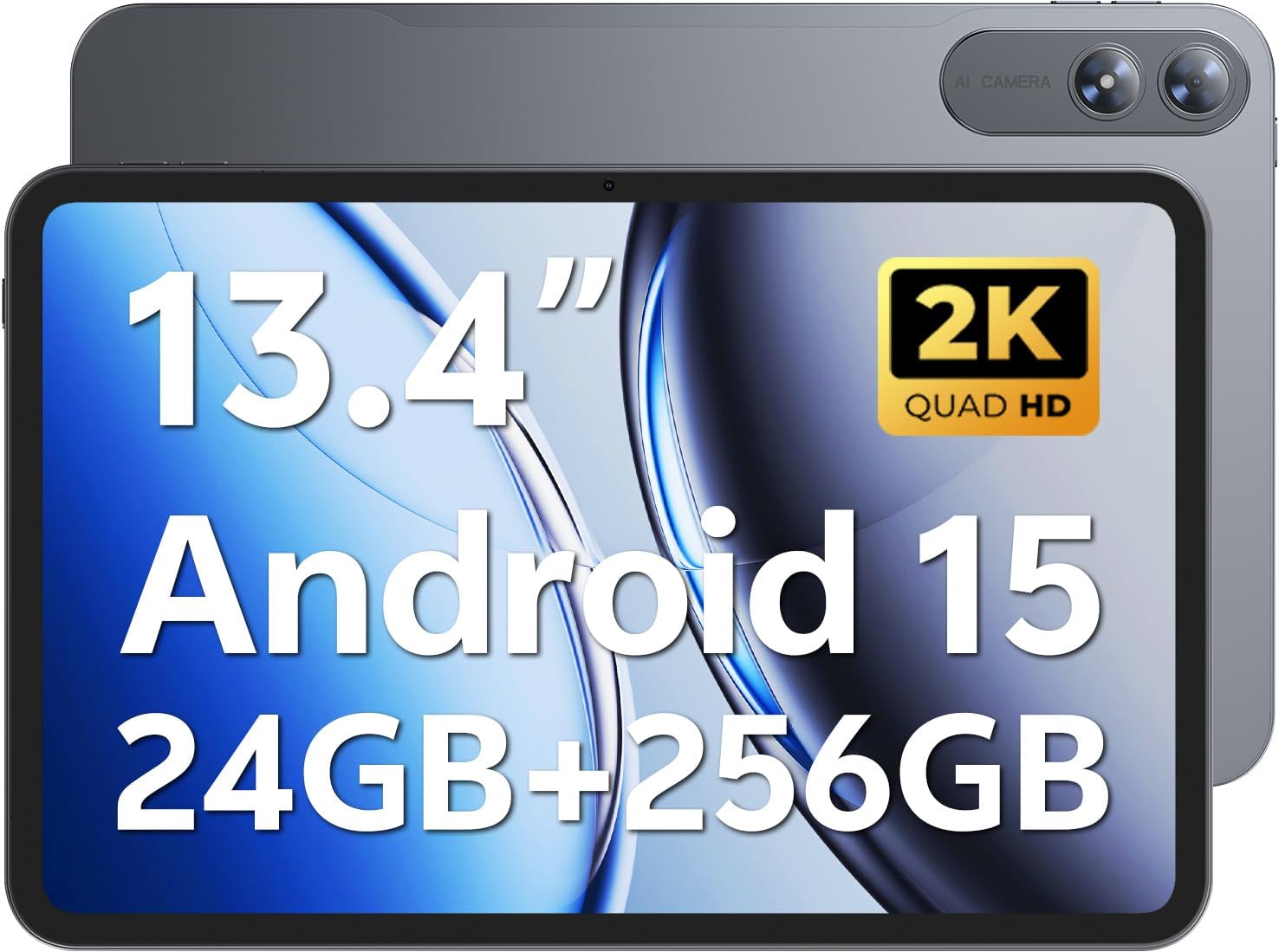 Android Tablet 13 Inch, Octa-Core, 24GB RAM, 256GB Expandable Storage, 13MP/8MP Cameras, 10000mAh Battery, 1920x1200 FHD Display