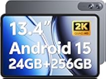 Android Tablet 13 Inch, Android 15 Tablet Octa-Core, 24GB RAM 256GB Storage Expandable, 13MP 8MP Camera, 10000mah Battery 1920x1200 FHD Display with Protective Case,Split Screen Face Unlock WiFi