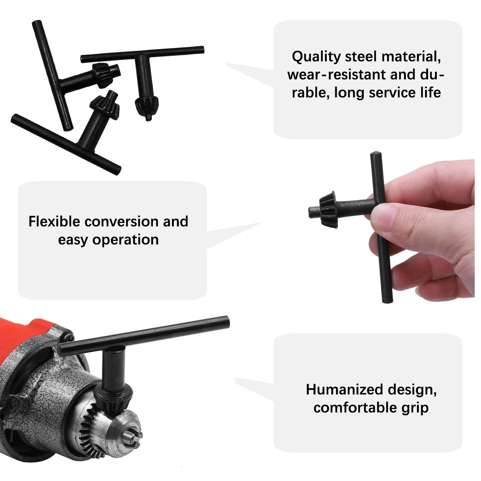 Trapano A Mano Chiave Mandrino 4 In 1 Universale - Per Trapani E Utensili Mandrino Per Trapano - Foto 9