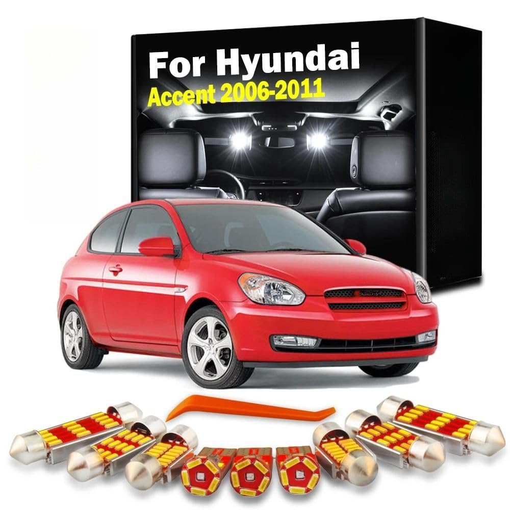 Kit de 10 Luces LED para Placa de Lectura Interior, para Hyundai Accent MK3 3 III MC 2006 2007 2008 2009 2010 2011, Bombillas para Maletero de Coche