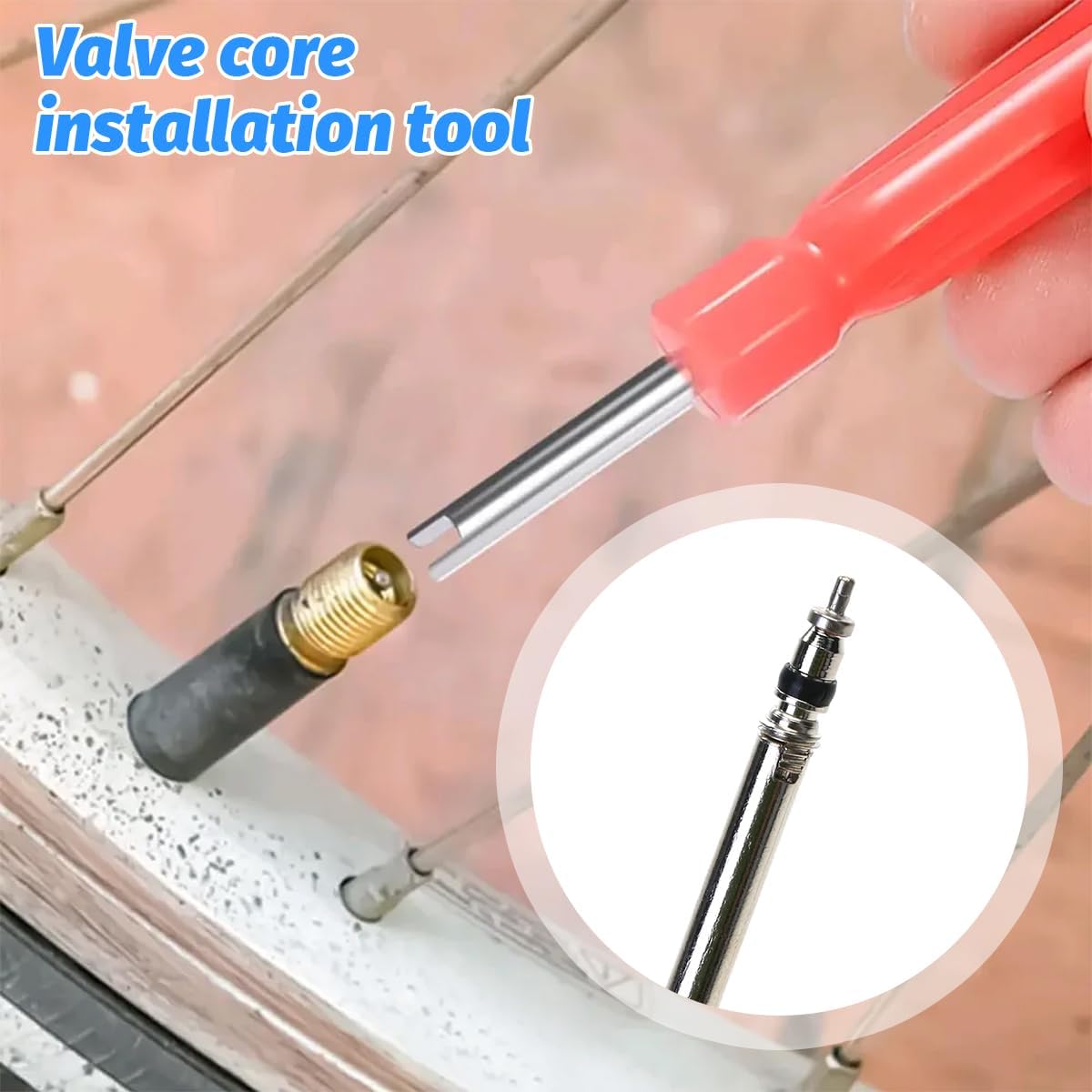Car Tire Valve Stem Removal Tool, Multifunction Vehicle Wheel Air Stem Remover Installation Tool with 20 Valve Cores and 10 Caps, Automotive Tires Repair Accessories, Universal Fit