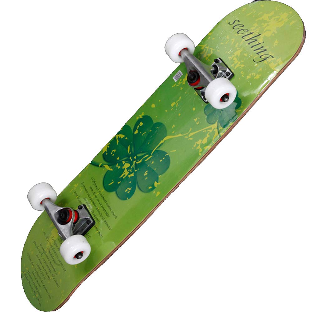 Pro Completa Skateboards para Principiantes Adultos Jóvenes Adolescentes Niños Niños Niños 31 x 8 Inch Tableros de Skate 7 Capas Deck Maple Wood Longboards,E