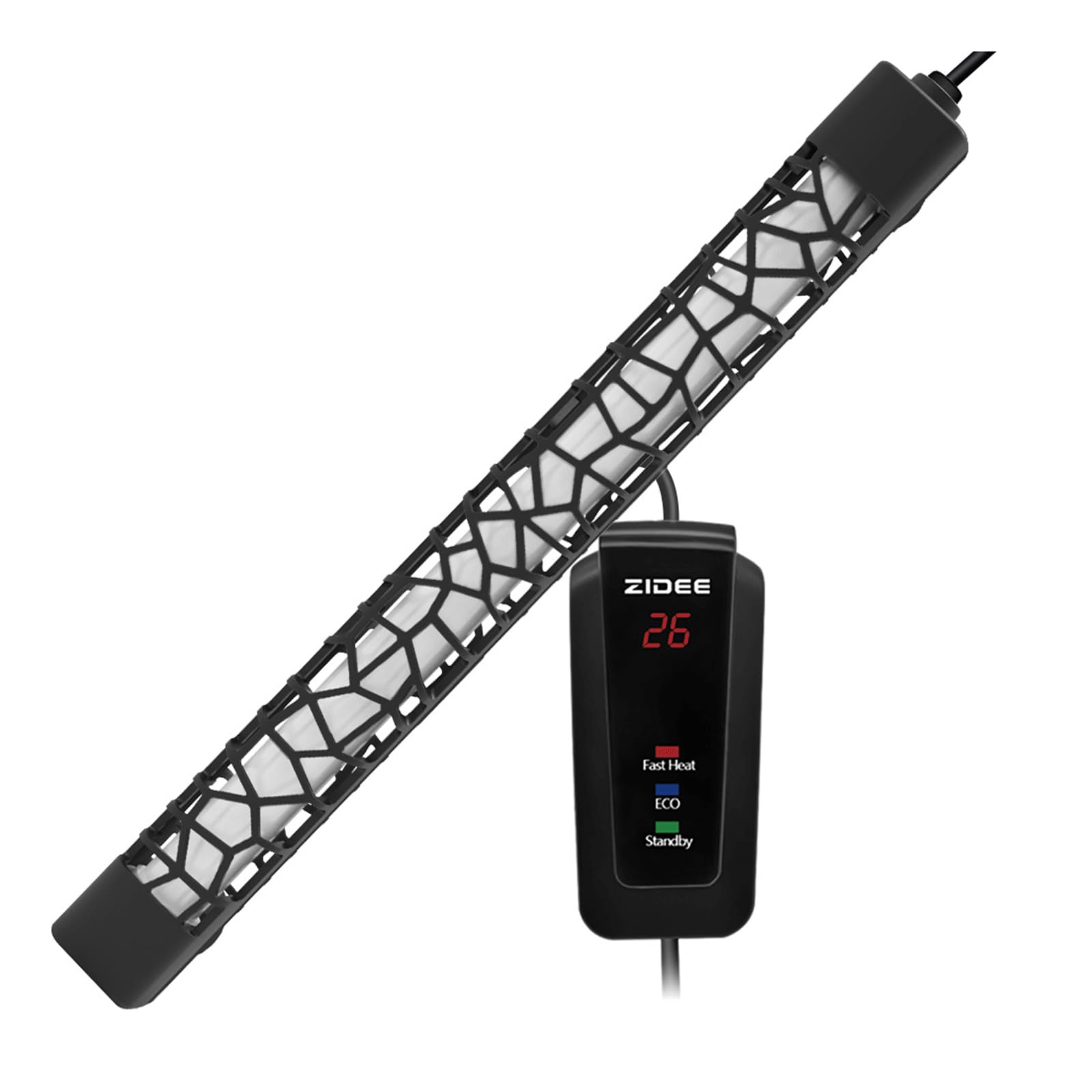 WQZStar Calentador de Acuario con inversor Inteligente LED, Varilla calefactora Universal para pecera de Agua Dulce, 100W (50W)