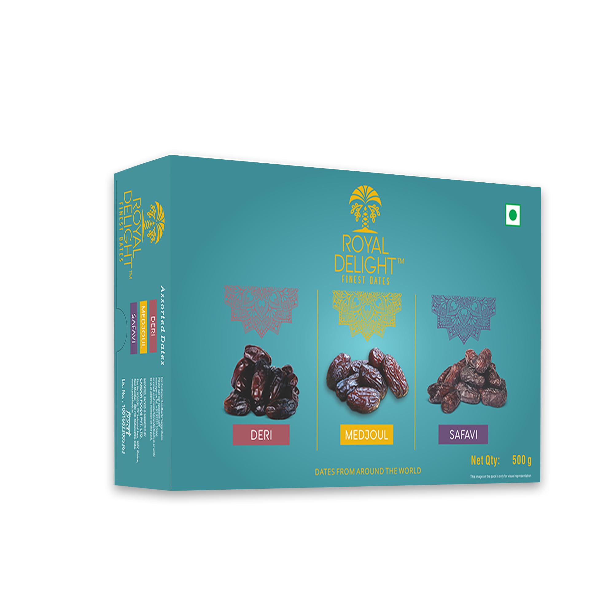 Royal Delight Assorted Premium Dates 500g | Deri, Medjoul, Safawi Dates (Khajur/Khajoor) Combo of 3| Vegan | All Natural | Plant Based | Non GMO |No Preservatives | Dates Dry Fruits (B0C8GH8JRH) Amazon Price History, Amazon Price Tracker