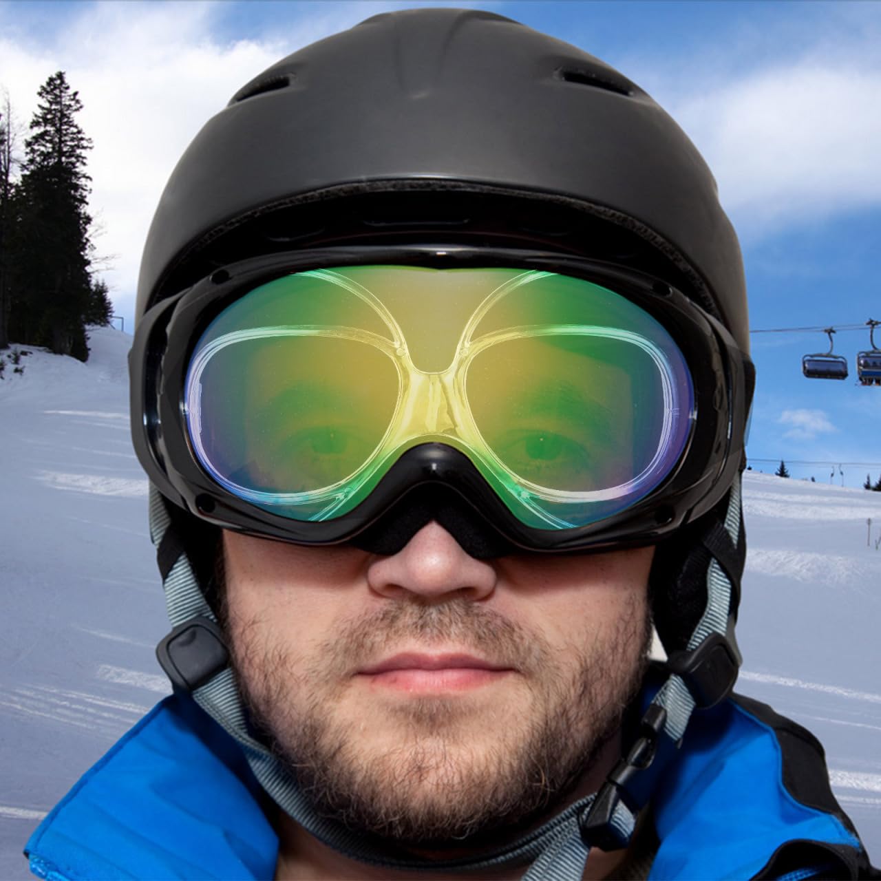 LIOOBO Occhiali da Sci da Prescrizione Rx Inserts Adattatore Ottico Adattatore Ottico Flessibile Bendible Bendible Dimensioni Universale Cornice Interna Snowboard Motorcycle Goggle