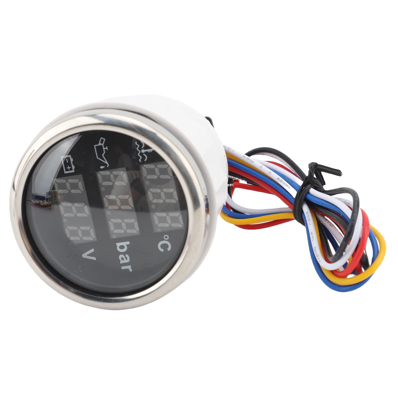 Mingzhe Compact 3 in 1 Engine Instrument Sensor Meter with Coolant (Black