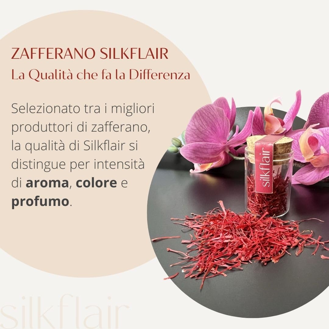 Silkflair - Zafferano in Pistilli - Mongra | Qualità Premium | aroma e colore intensi | raccolti a mano dal Kashmir (2g)