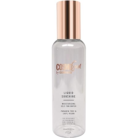 CosmoSun by Cosmopolitan Liquid Sunshine Moisturizing Self-Tan Water with Soothing & Skin Balancing Rosewater - Vegan, Cruelty Free, Paraben Free