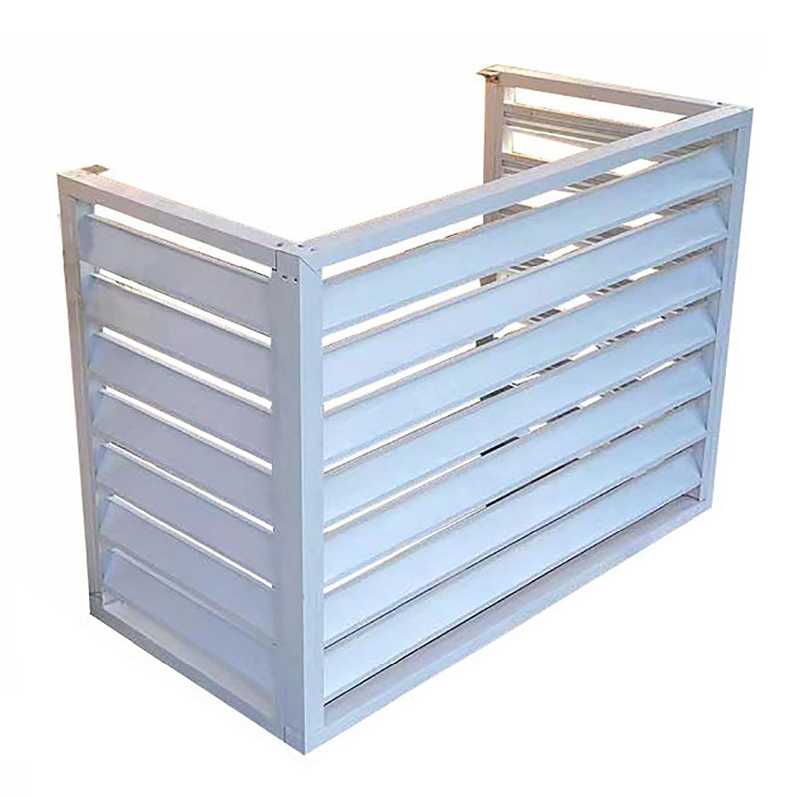 Outdoor Air Source Heat Pump Cover Condenser Protective Aluminum Mini-Split Condenser Cover Ideal for Plant Stand and Concealing Ac Unit (3sides-White,100x70x50cm)