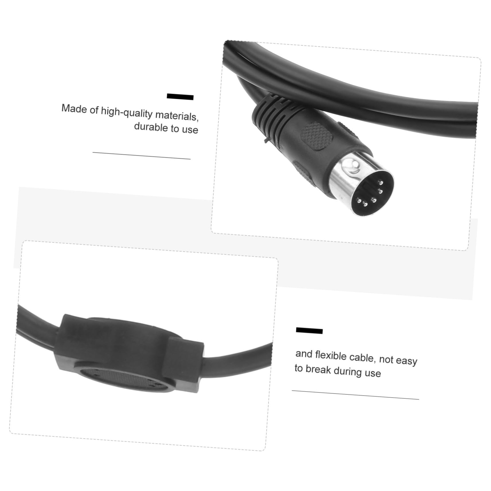 3 Pz Linea audio -due Cavo adattatore din 5 pin sdoppiatore midi a 5 pin sdoppiatore per microfono prolunga elettrica adattatore din a 5 poli midi pvc Black
