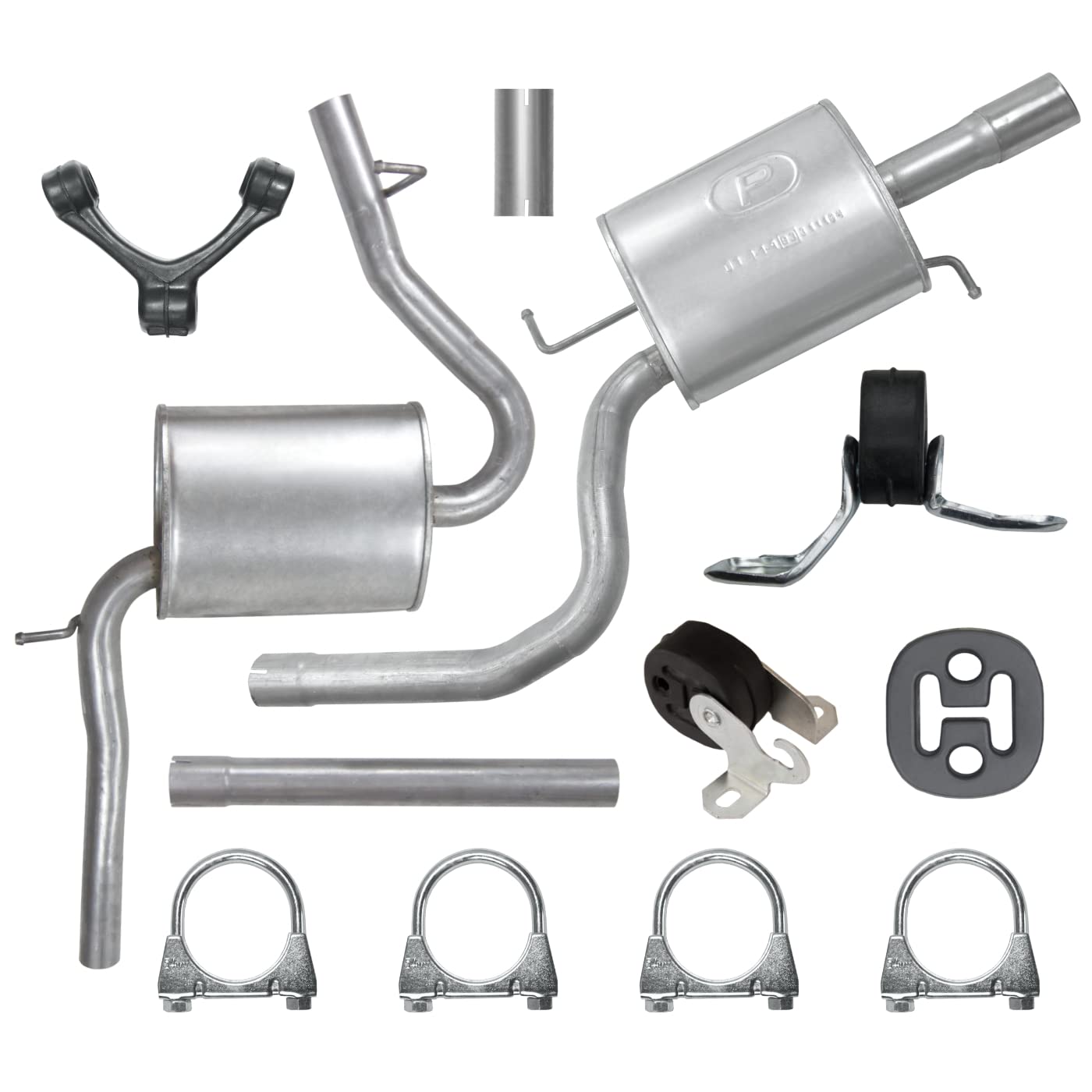 POLMOstrow Auspuff für Audi A4 B6 2000-2004 | Mitteltopf und Endtopf, Motoren: 2.0, Fließheck