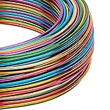 BENECREAT Multicolor Jewelry Craft Aluminum Wire (15 Gauge, 136 Feet) Bendable Metal Wire with Storage Box for Jewelry Beading Craft Project - Gold, Green, Red, Purple, Blue