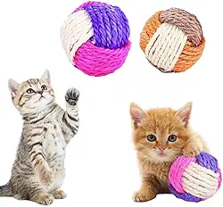 Brinquedo Bolinha de Arranhador Para Gatos Com Sisal Divertida (Rosa)