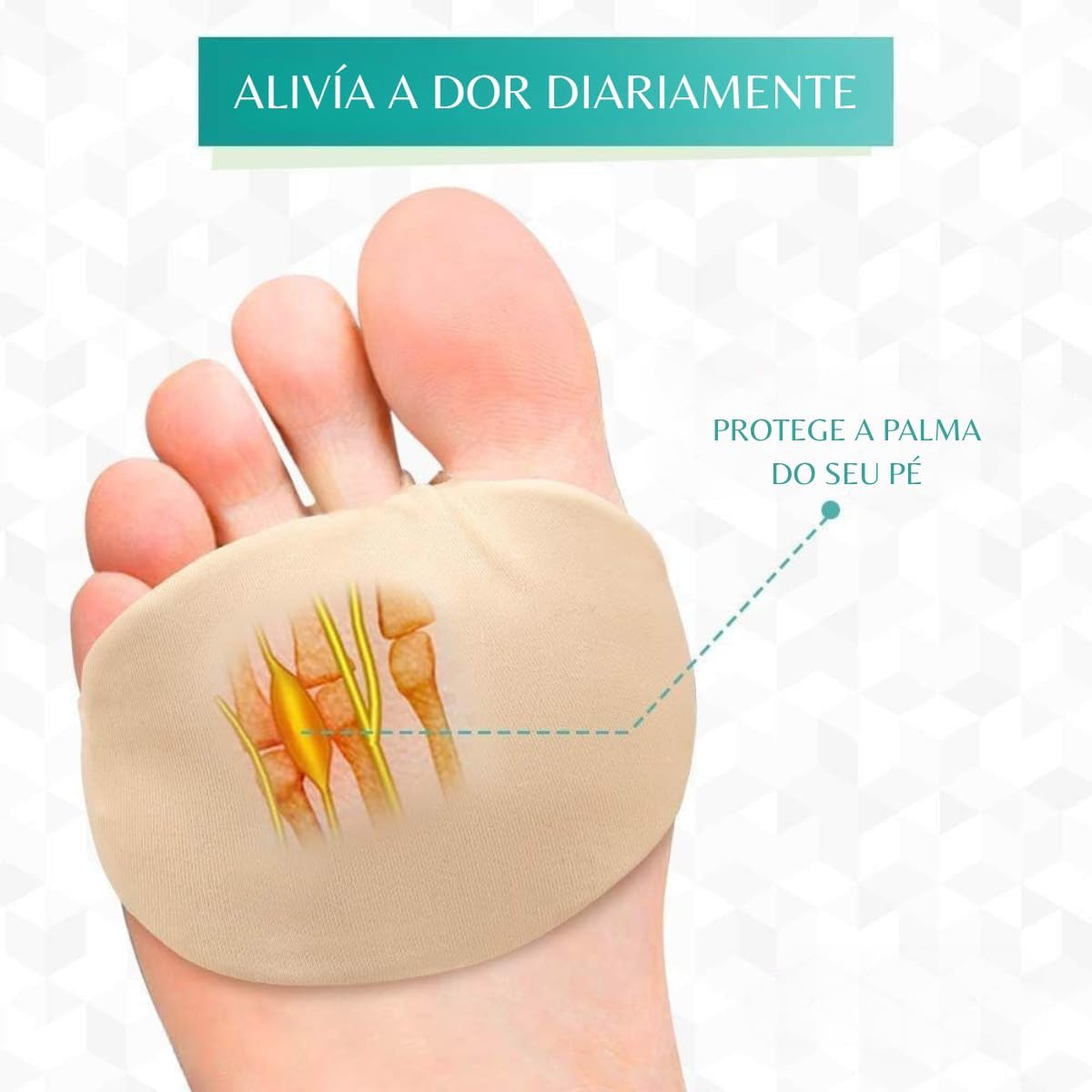 Almofada de Metatarso Palmilha Ortopédica Flexível Esporão Macia Conforto dos Pés Neuroma de Morton Cores Sortidas