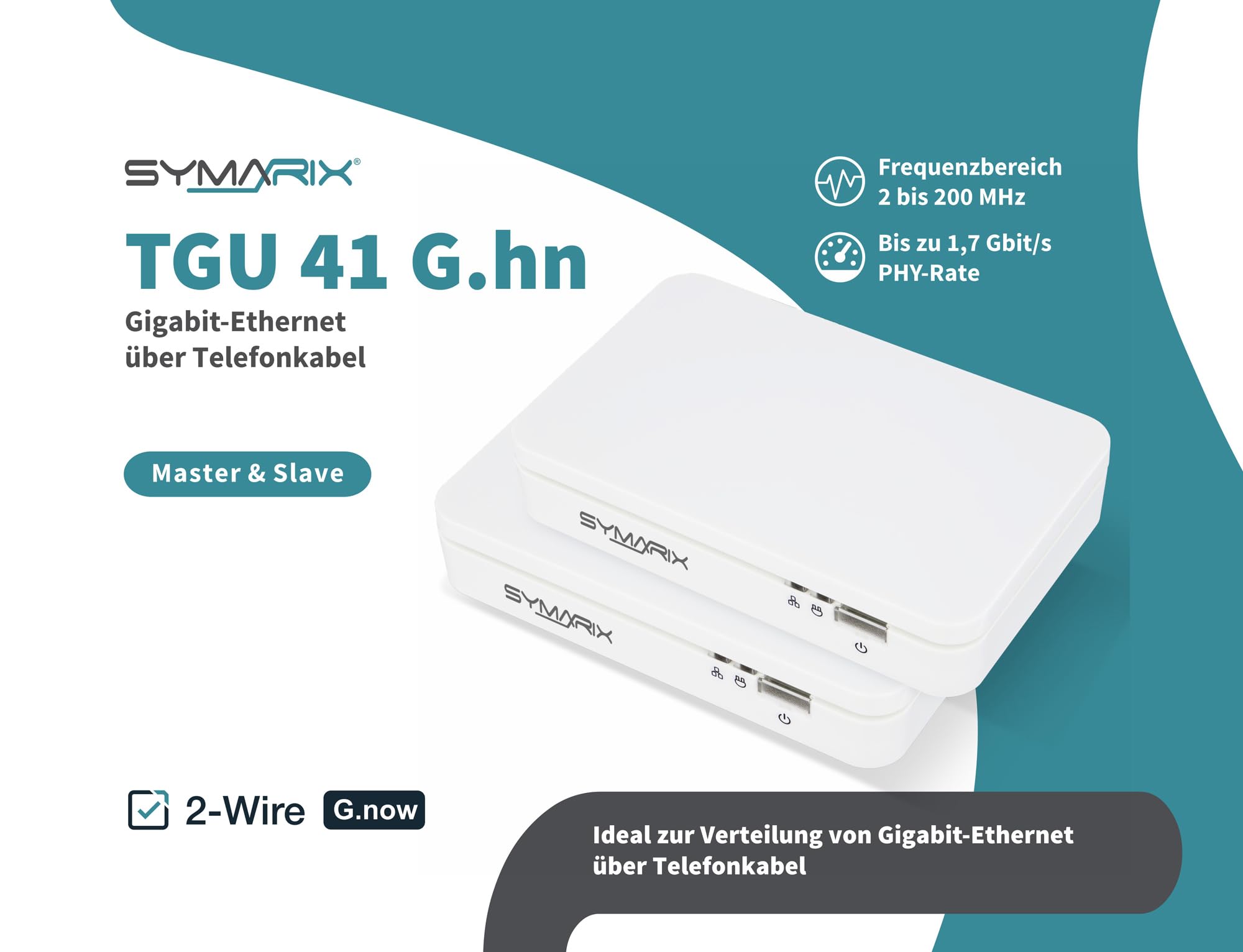 TGU 41 G.hn Wave-2-Technologie 2-Draht Gigabit Ethernet über Telefonkabel Set Master & Slave