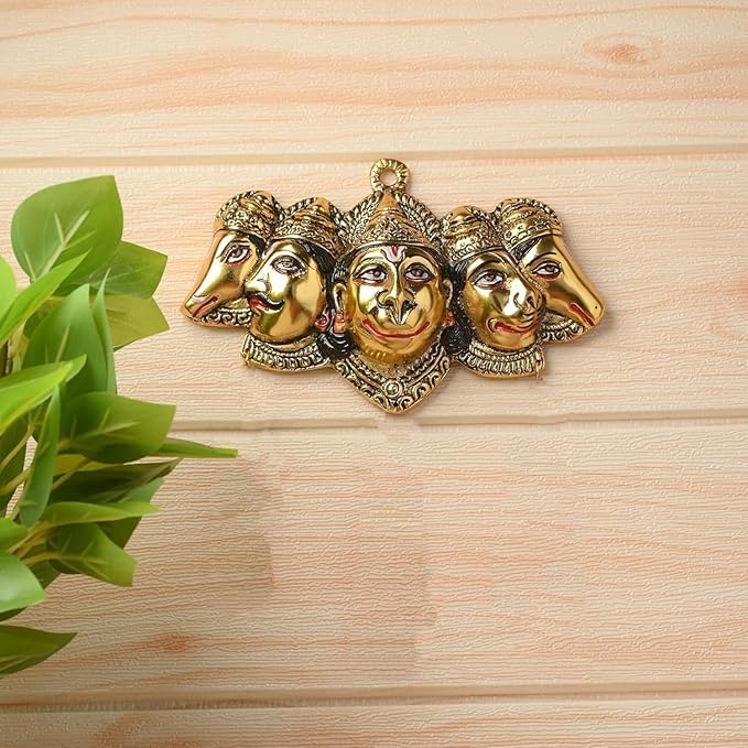 Image of LABHCART Panchmukhi Hanuman Ji Murti for Door Entrance Statue Wall Hanging Showpiece
