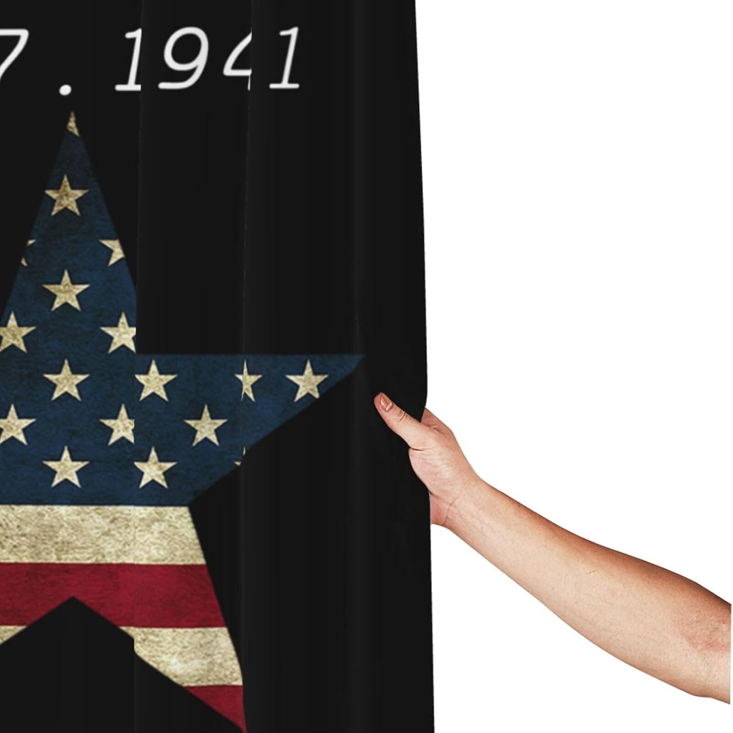 Shower Curtain, Pearl Harbor Remembrance Day Waterproof Bathroom Shower Curtain, Black Shower Curtain Sets with 12 Hooks, 60x72 Inch
