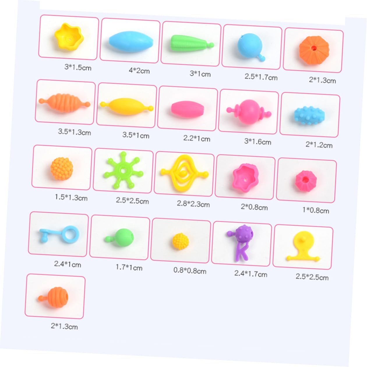 Parliky 1 boîte Coffret DIY Perles Plastique pour Bracelet et Collier Garçon Fille Boîte Portable et Lavable Kit Créatif pour Filles avec Perles Colorées et Variées