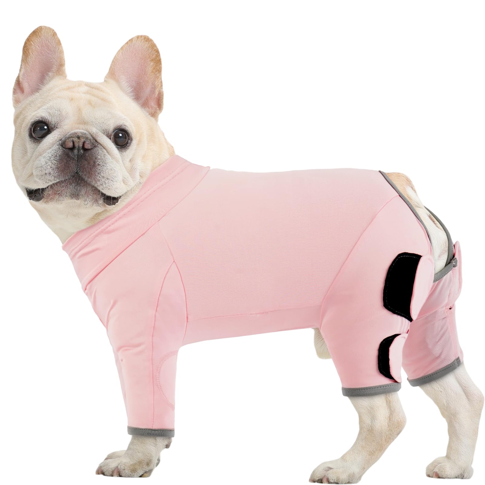 Katzinst Dog Surgical Suit, Breathable Post Op Wear for Wound and Skin Injury, Leakproof Recovery Shirt with Adjustable Fit, Pink, S