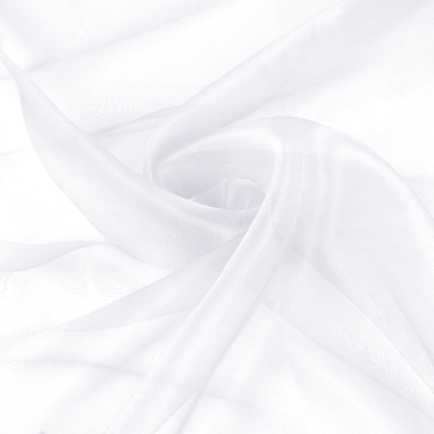 VACVELT Sheer Organza Fabric by The Yard, 60 Inch Wide White Organza Fabric Bolt Bridal Sheer Tulle Fabric, Silk Organza Fabric Roll for Wedding Party Decorations Backdrop Curtain (10 Yards)