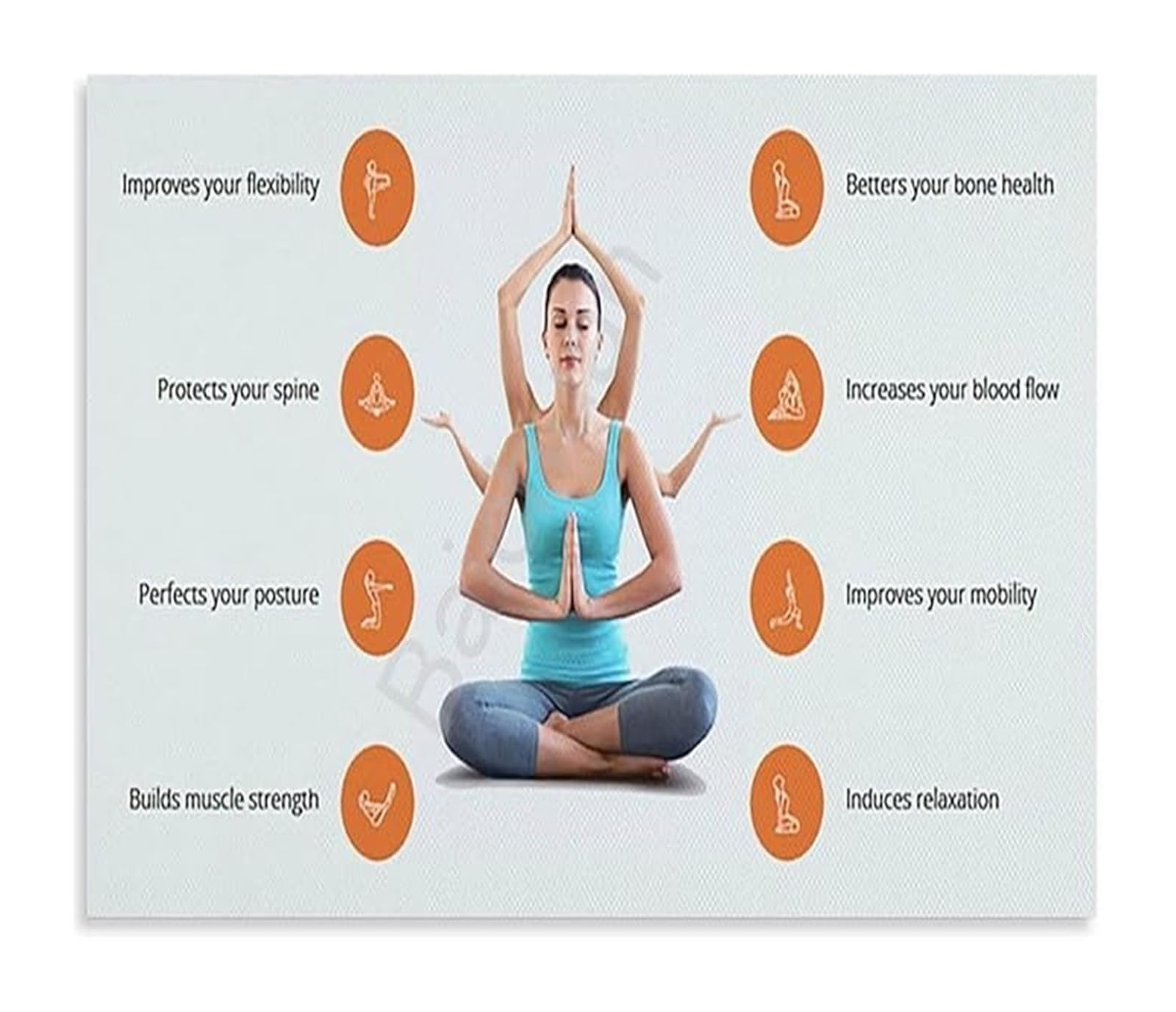 IDGTTLDF Relaxing Benefits of Thai Canvas Painting Poster for Living Room Bedroom Decor Unframed,08x12inch(20x30cm)