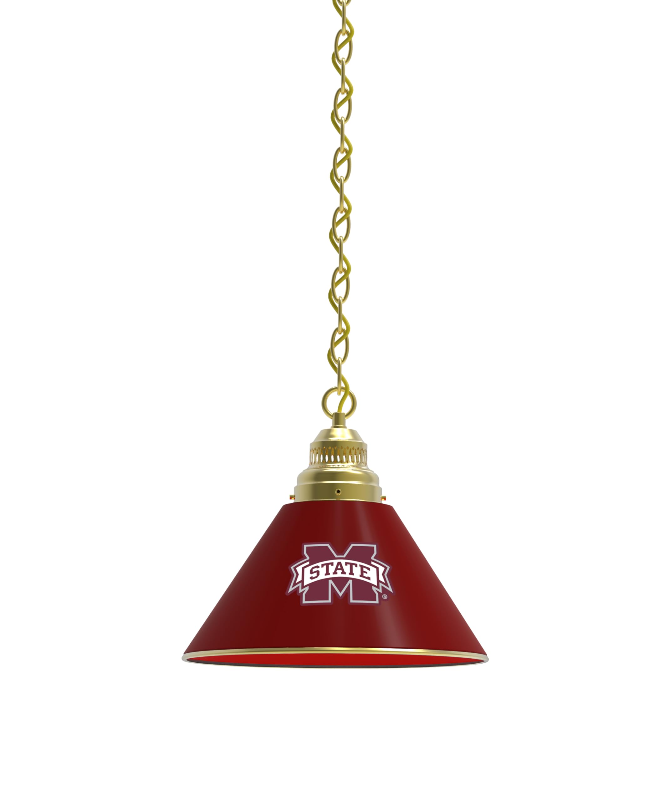 Holland Bar Stool Co. Mississippi State Pendant Light with Brass Fixture by The