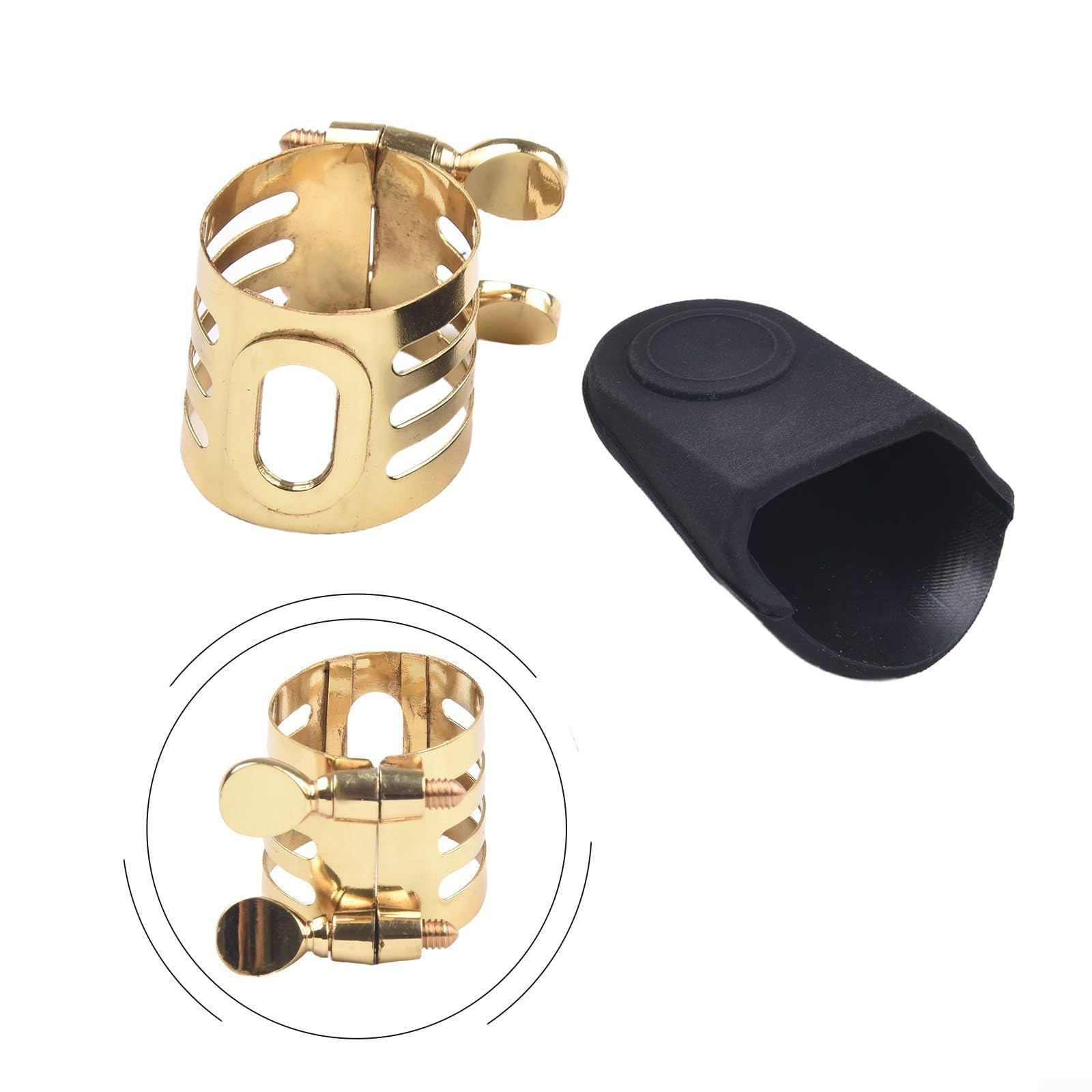 Ligature haute performance pour saxophone et clarinette Support de anche en métal sécurisé et fiable (ALTO SAX), ALTO SAX