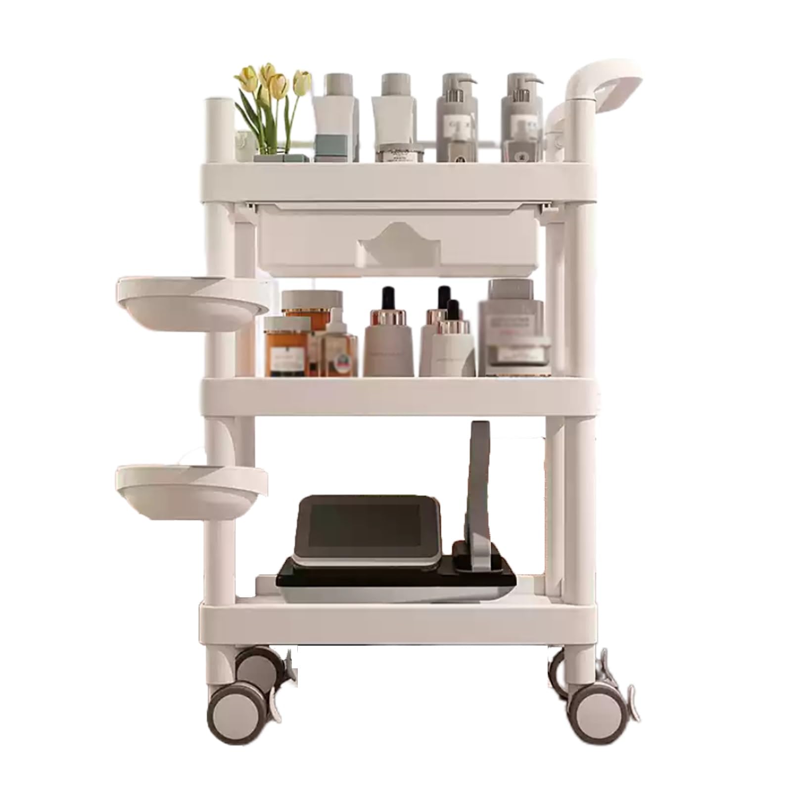 Barbershop Trolley Multifunctional Mobile Trolley Beauty Trolley with Workbench,Large Storage Capacity with 4 Universal Mobile Pulleys,can be Used as A Barbershop Tool Organizer for Hairdressers(Style