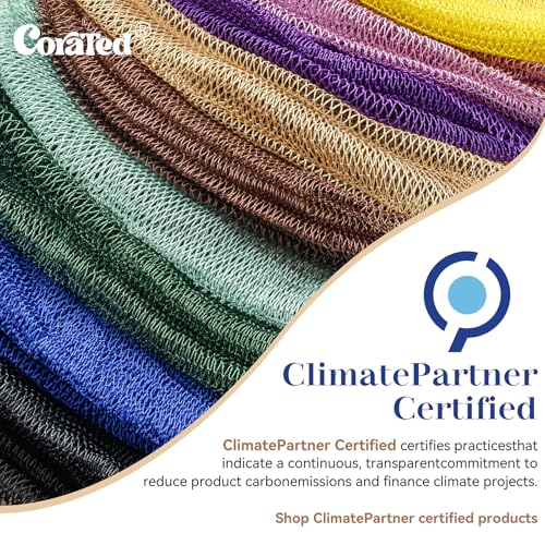 CORATED 2 Stücke Afrikanischer Netzschwamm für Körperpflege, African Net Sponge, Tiefenreinigung, Waschbar (Leinen und Braun)