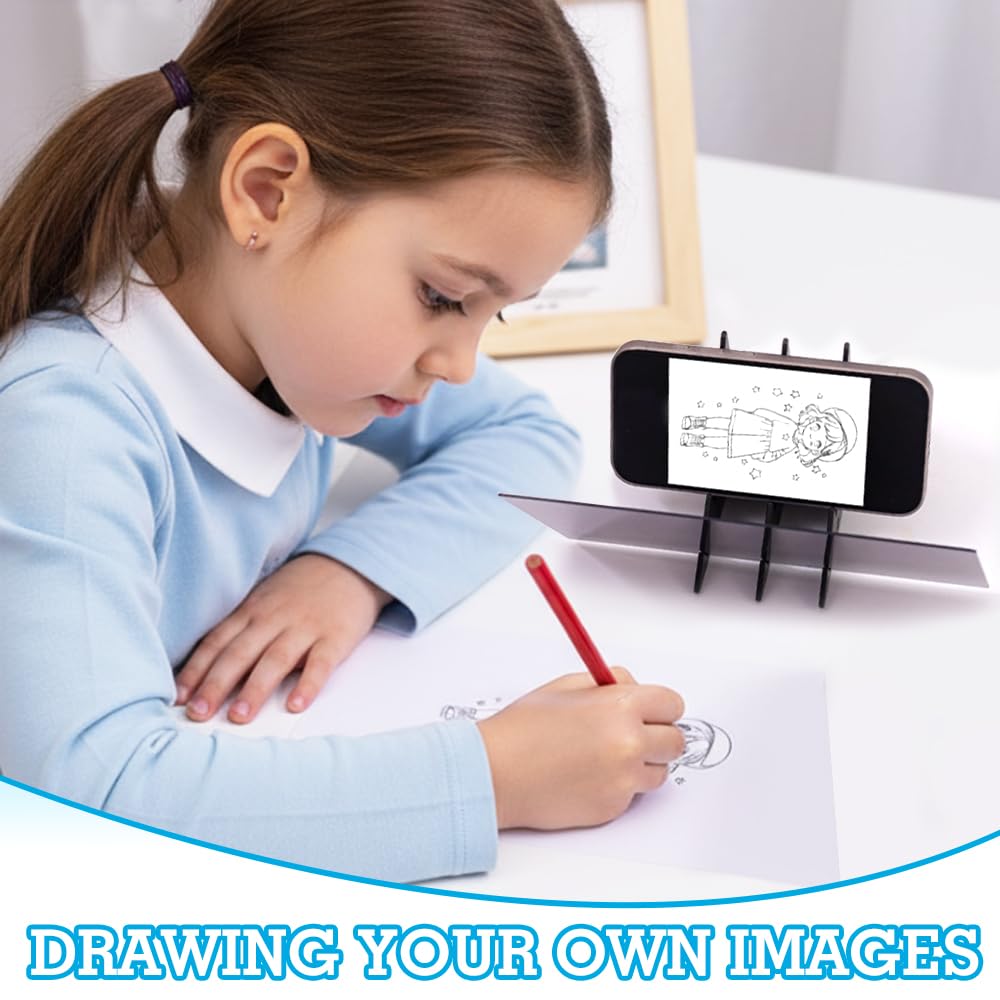 2 Pezzi Proiettore da Disegno,Tavolo da Disegno Ottico,Projector Drawing School,Proiettore Ricalco Disegni,Proiettores Pittura per Bambini, Principianti, Artisti,Tracciamento da Smartphone